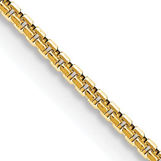 2 Inch 14K Yellow Gold 1mm Concave Box Chain Necklace