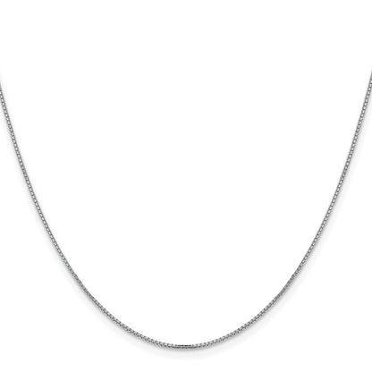 16 Inch 14K White Gold 1mm Concave Box Chain Necklace