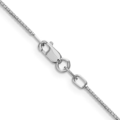 16 Inch 14K White Gold 1mm Concave Box Chain Necklace