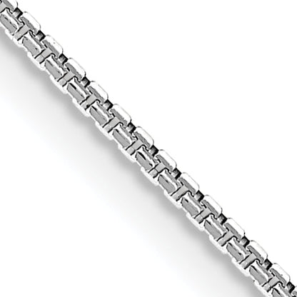 16 Inch 14K White Gold 1mm Concave Box Chain Necklace