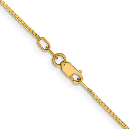 16 Inch 14K Yellow Gold 1.10mm Concave Box Chain Necklace