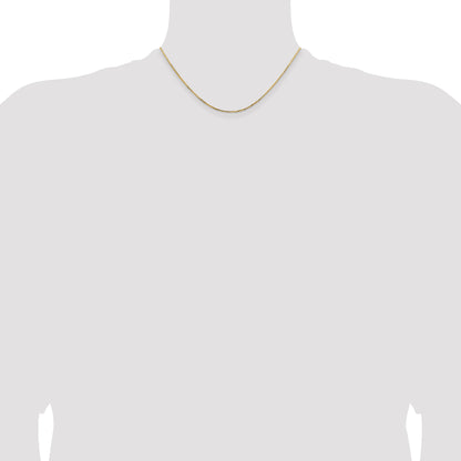 16 Inch 14K Yellow Gold 1.10mm Concave Box Chain Necklace