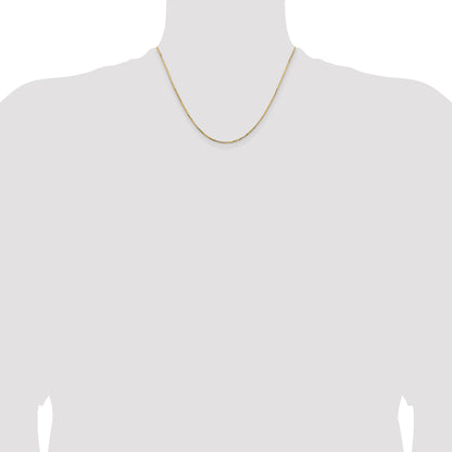 18 Inch 14K Yellow Gold 1.10mm Concave Box Chain Necklace