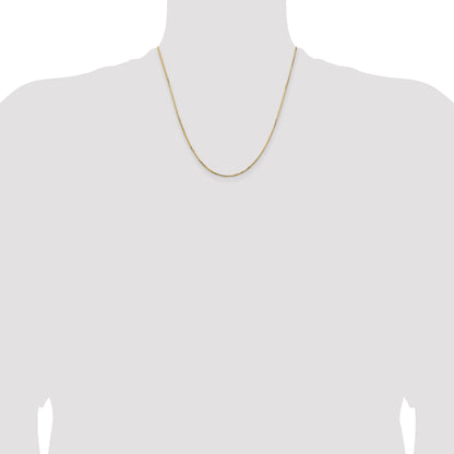 2 Inch 14K Yellow Gold 1.10mm Concave Box Chain Necklace