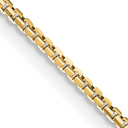 16 Inch 14K Yellow Gold 1.10mm Concave Box Chain Necklace