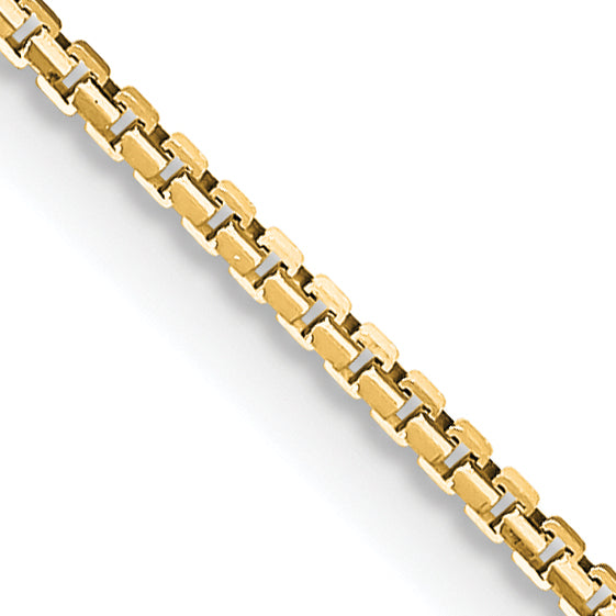 24 Inch 14K Yellow Gold 1.10mm Concave Box Chain Necklace