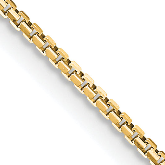 18 Inch 14K Yellow Gold 1.10mm Concave Box Chain Necklace