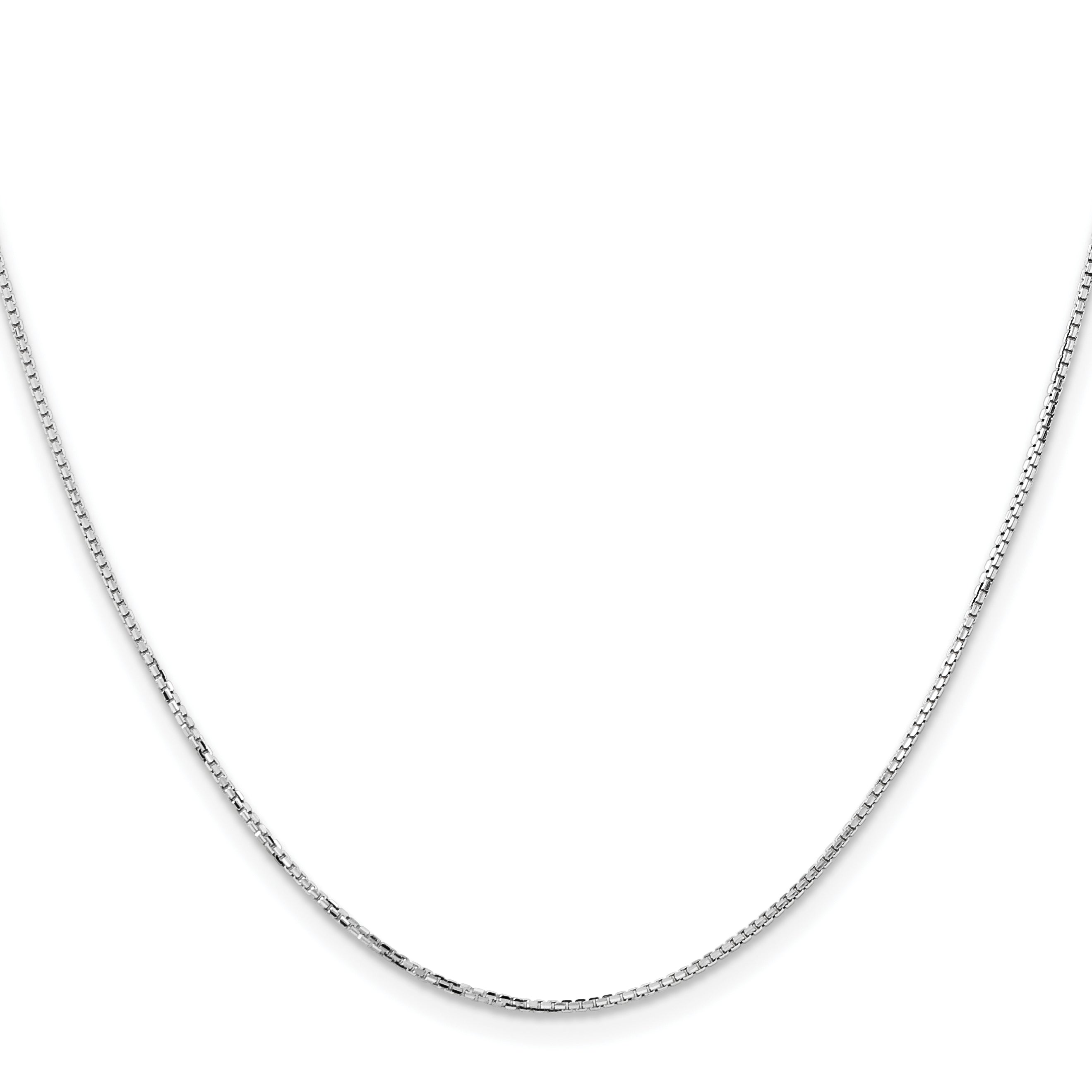 16 Inch 14K White Gold 1.10mm Concave Box Chain Necklace