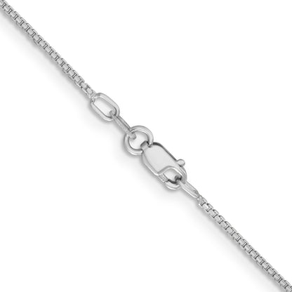 24 Inch 14K White Gold 1.10mm Concave Box Chain Necklace