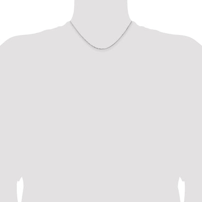 16 Inch 14K White Gold 1.10mm Concave Box Chain Necklace