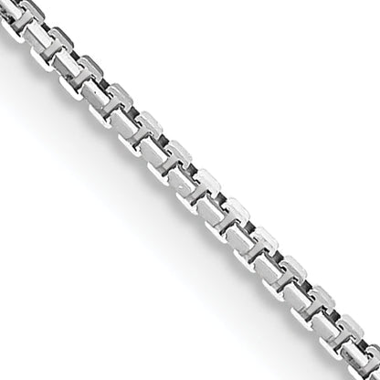 16 Inch 14K White Gold 1.10mm Concave Box Chain Necklace
