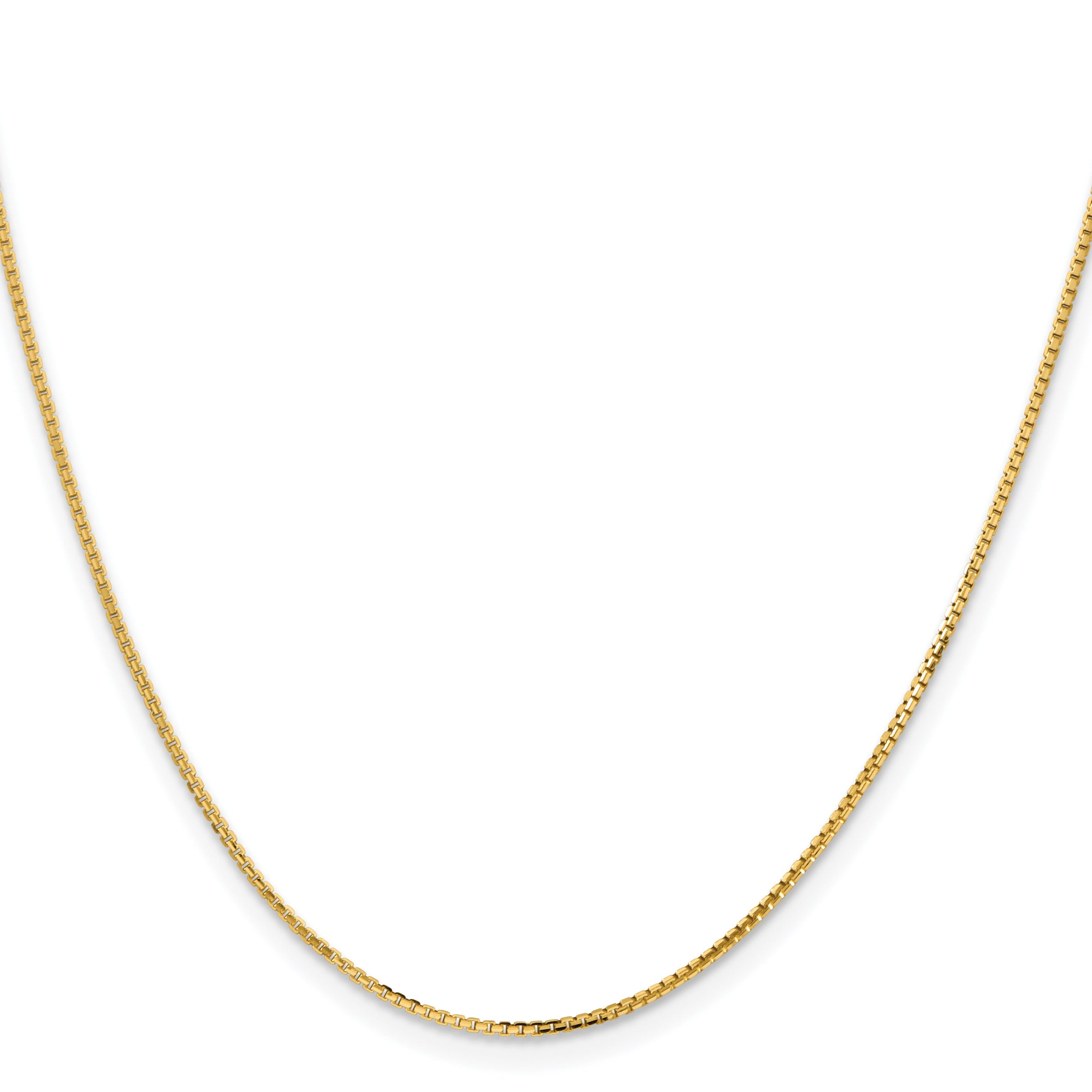 16 Inch 14K Yellow Gold 1.2mm Concave Box Chain Necklace