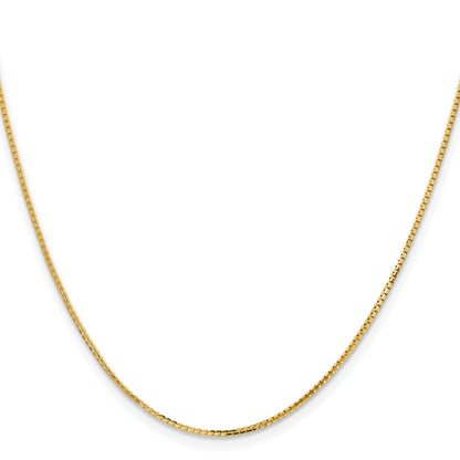 16 Inch 14K Yellow Gold 1.2mm Concave Box Chain Necklace