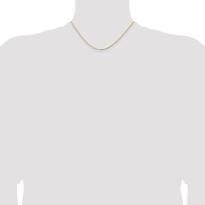 16 Inch 14K Yellow Gold 1.2mm Concave Box Chain Necklace