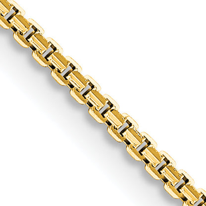 16 Inch 14K Yellow Gold 1.2mm Concave Box Chain Necklace