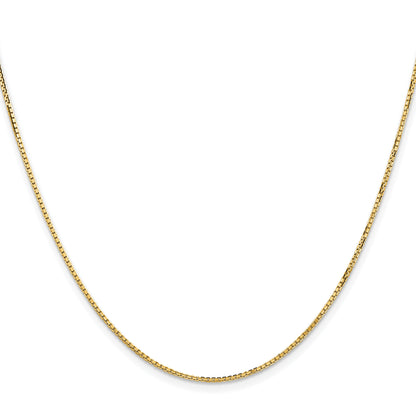 16 Inch 14K Yellow Gold 1.3mm Concave Box Chain Necklace