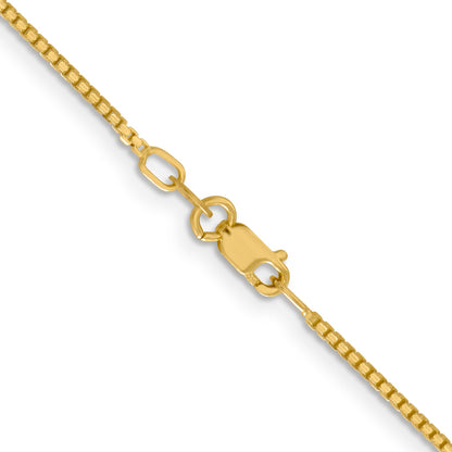 24 Inch 14K Yellow Gold 1.3mm Concave Box Chain Necklace