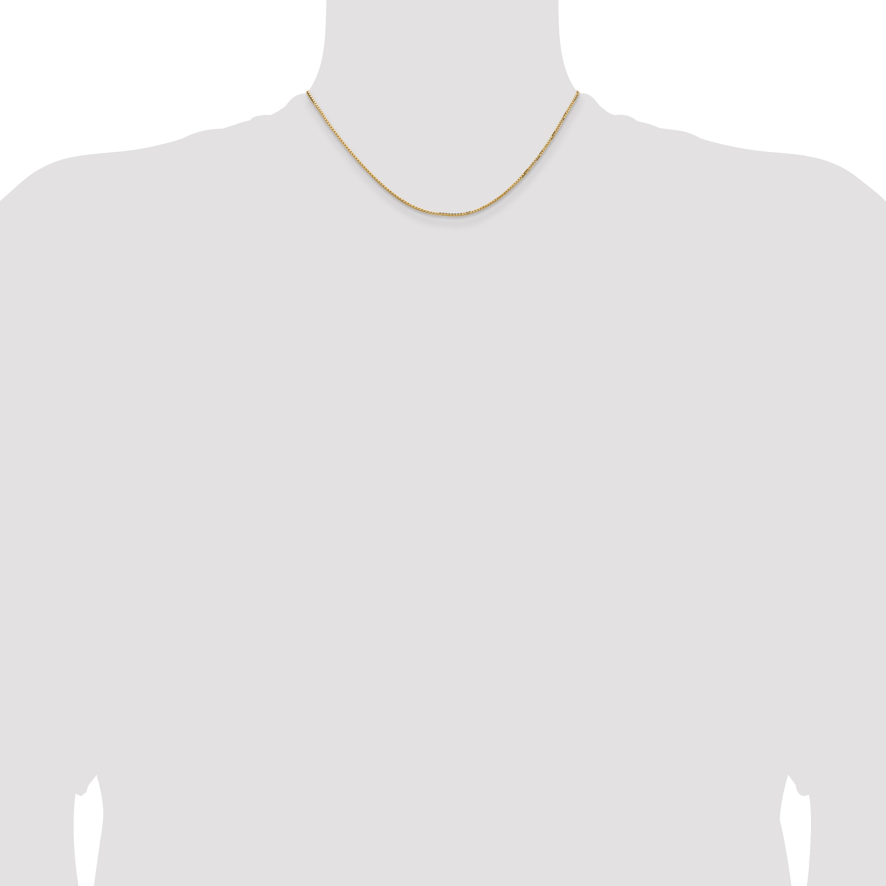 16 Inch 14K Yellow Gold 1.3mm Concave Box Chain Necklace