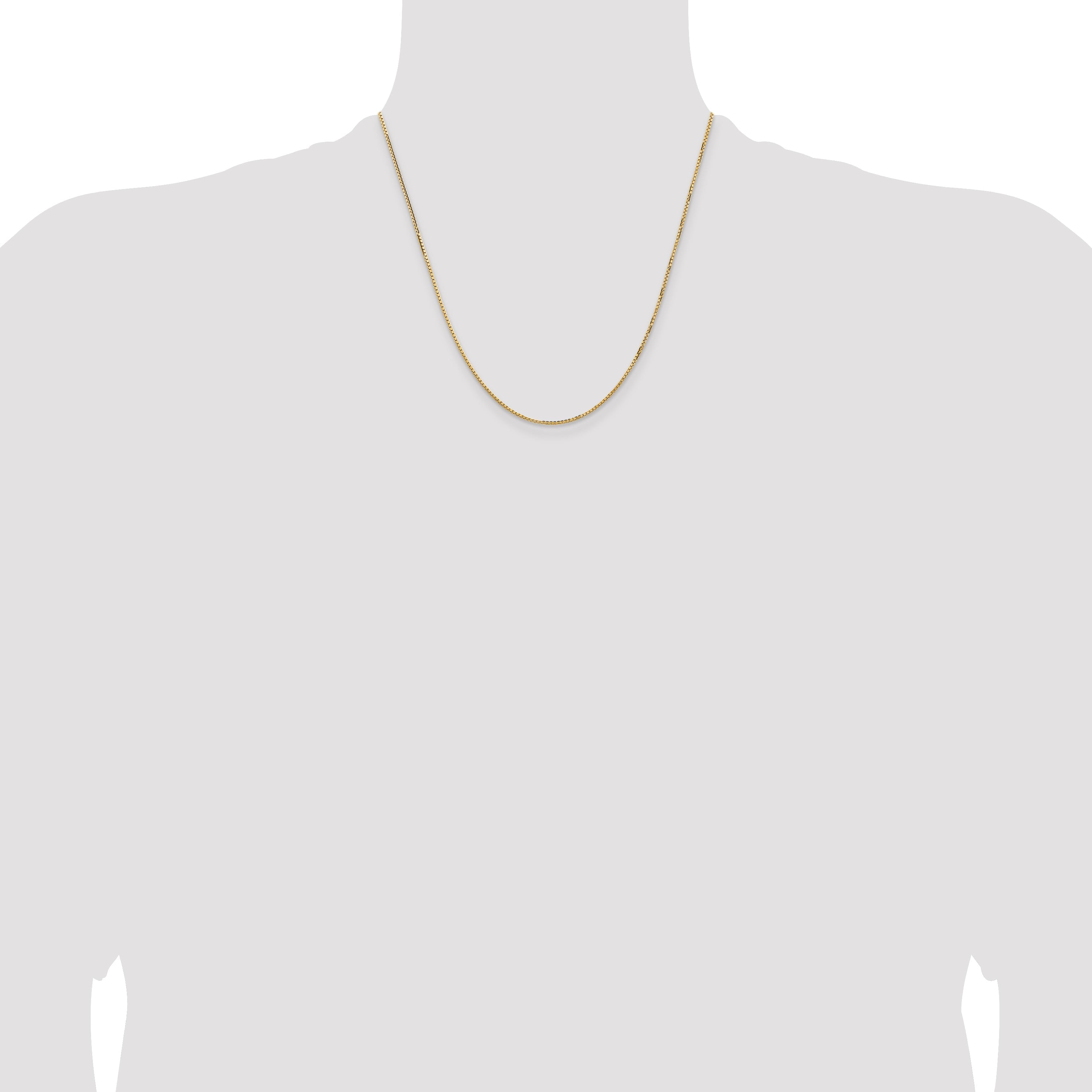2 Inch 14K Yellow Gold 1.3mm Concave Box Chain Necklace