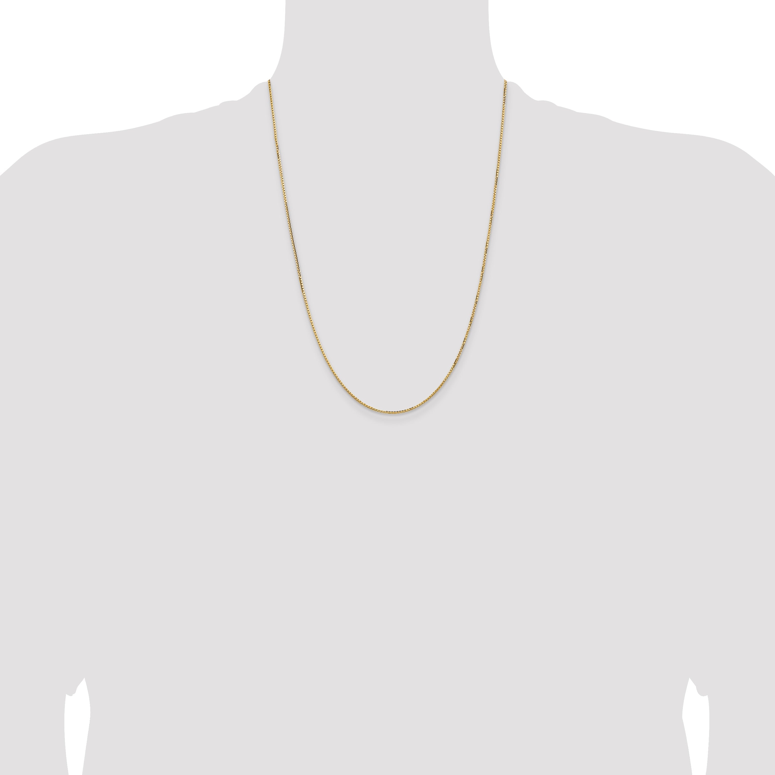 24 Inch 14K Yellow Gold 1.3mm Concave Box Chain Necklace