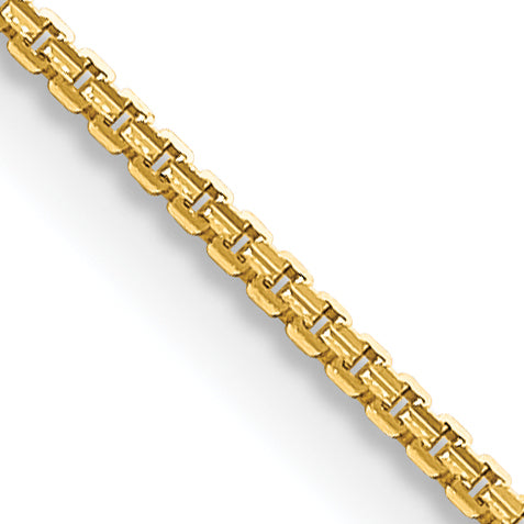 2 Inch 14K Yellow Gold 1.3mm Concave Box Chain Necklace