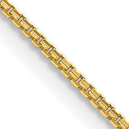 16 Inch 14K Yellow Gold 1.3mm Concave Box Chain Necklace