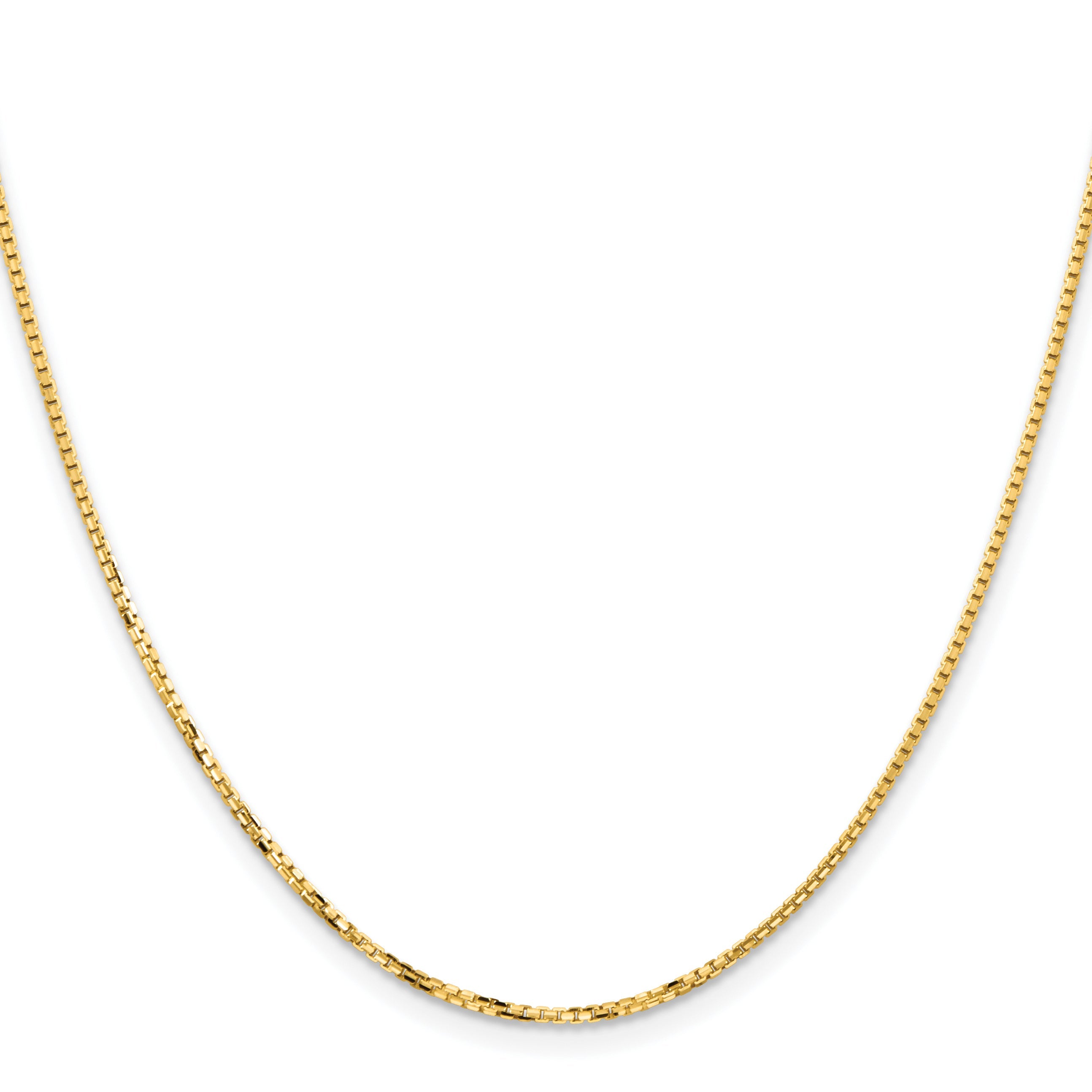 24 Inch 14K Yellow Gold 1.45mm Concave Box Chain Necklace