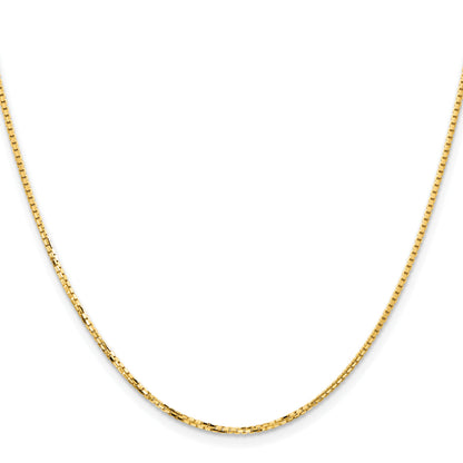 24 Inch 14K Yellow Gold 1.45mm Concave Box Chain Necklace