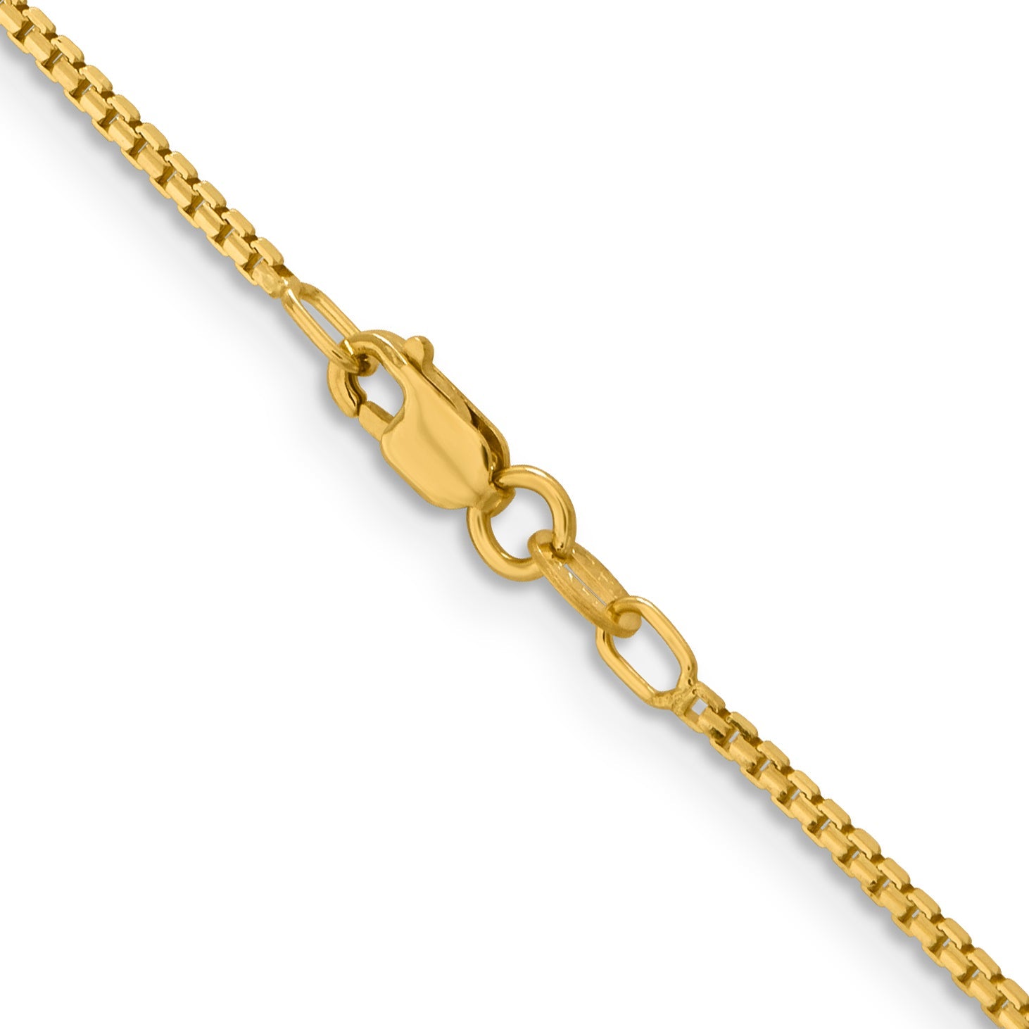 24 Inch 14K Yellow Gold 1.45mm Concave Box Chain Necklace