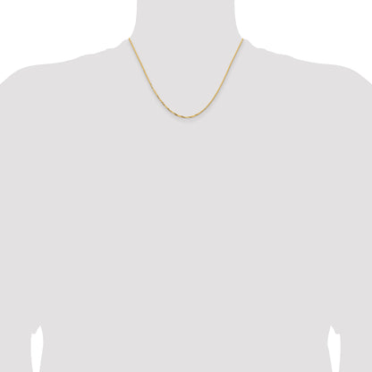 18 Inch 14K Yellow Gold 1.45mm Concave Box Chain Necklace
