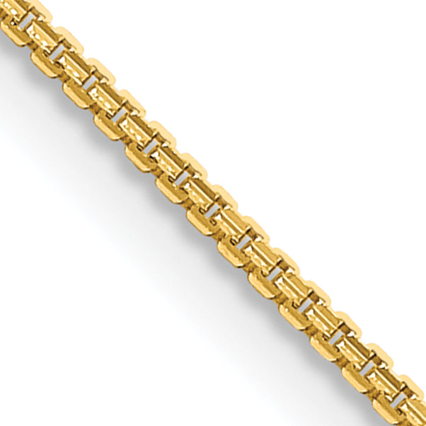 18 Inch 14K Yellow Gold 1.45mm Concave Box Chain Necklace