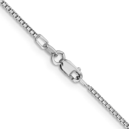 2 Inch 14K White Gold 1.45mm Concave Box Chain Necklace