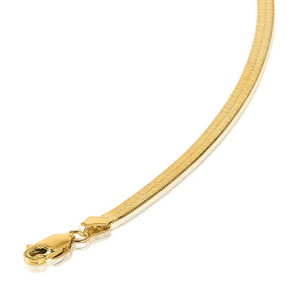 2 Inch 14K Yellow Gold 3mm Silky Herringbone Chain Necklace