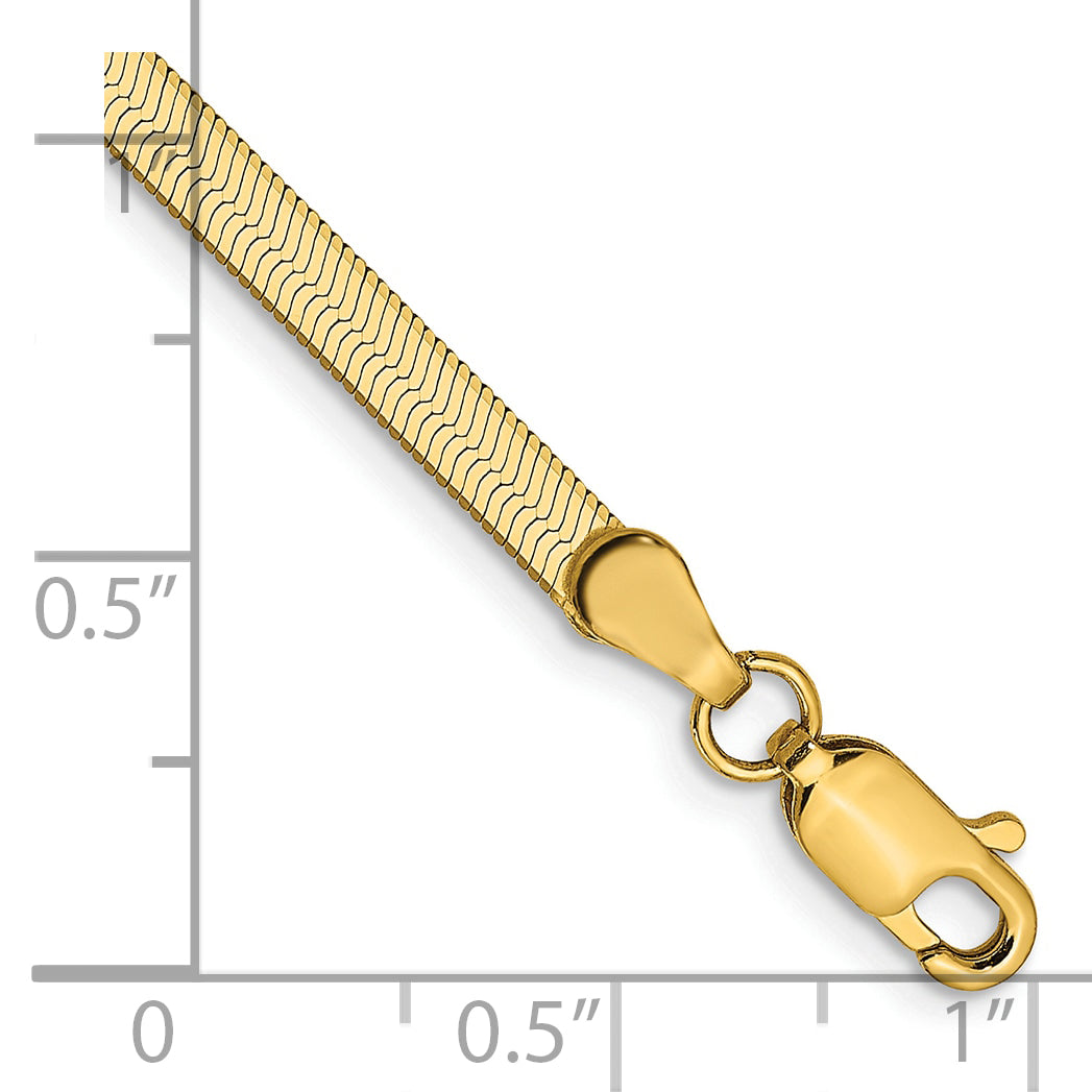 8 Inch 14K Yellow Gold 3mm Silky Herringbone Chain Bracelet
