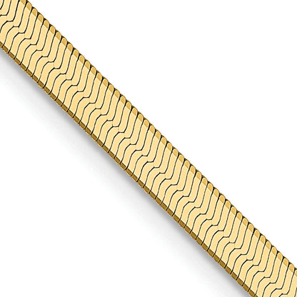 2 Inch 14K Yellow Gold 3mm Silky Herringbone Chain Necklace