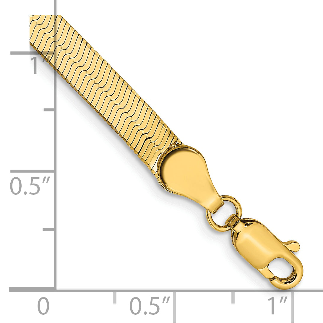 8 Inch 14K Yellow Gold 4mm Silky Herringbone Chain Bracelet