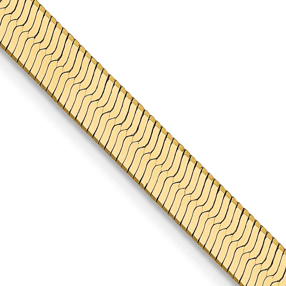 24 Inch 14K Yellow Gold 4mm Silky Herringbone Chain Necklace