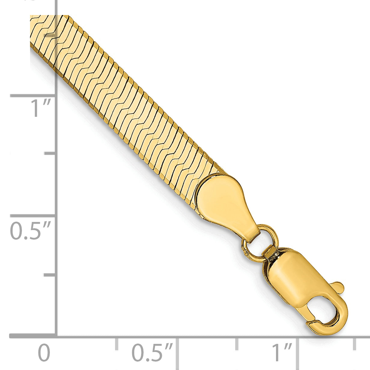 7 Inch 14K Yellow Gold 5mm Silky Herringbone Chain Bracelet