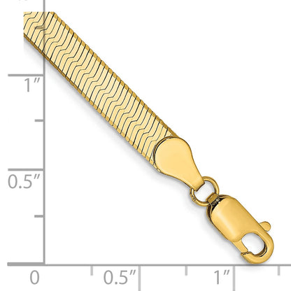 8 Inch 14K Yellow Gold 5mm Silky Herringbone Chain Bracelet