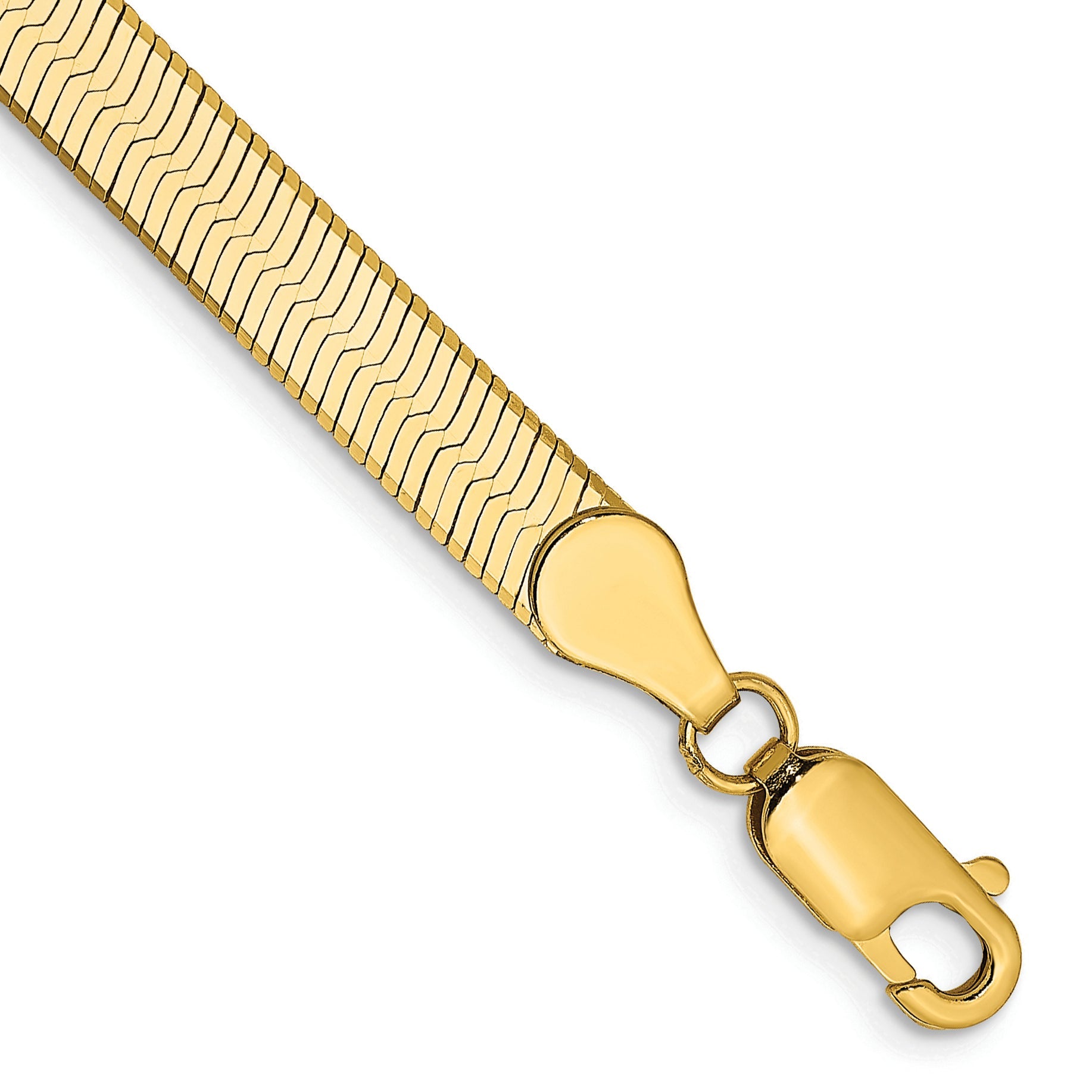 7 Inch 14K Yellow Gold 5mm Silky Herringbone Chain Bracelet