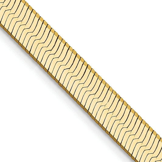 22 Inch 14K Yellow Gold 5mm Silky Herringbone Chain Necklace