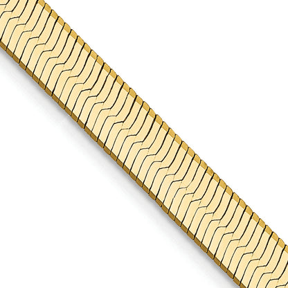 2 Inch 14K Yellow Gold 5mm Silky Herringbone Chain Necklace