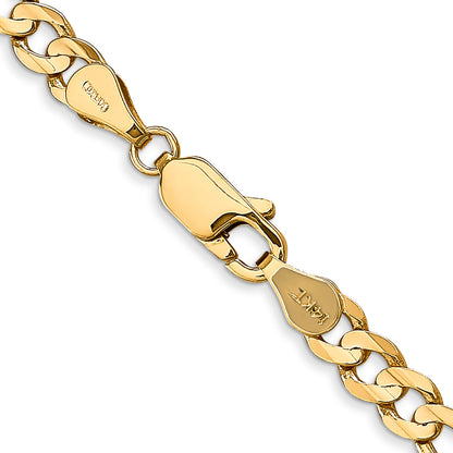 2 Inch 14K Yellow Gold 4.5mm Concave Open Figaro Chain Necklace