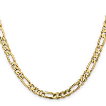 18 Inch 14K Yellow Gold 5.5mm Concave Open Figaro Chain Necklace