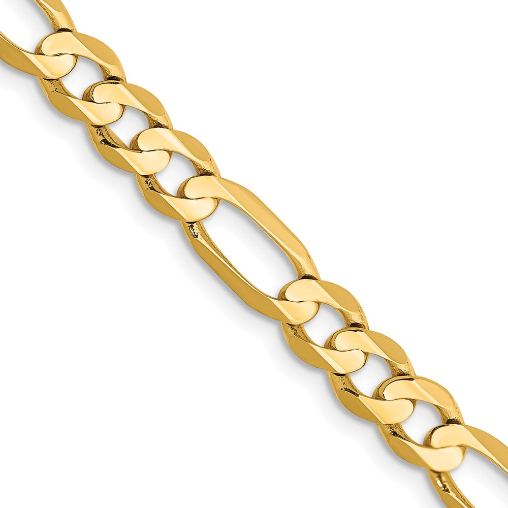 18 Inch 14K Yellow Gold 5.5mm Concave Open Figaro Chain Necklace
