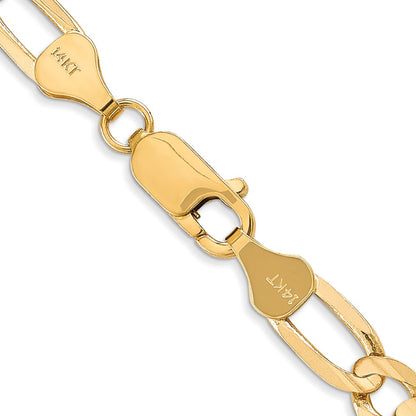 24 Inch 14K Yellow Gold 6mm Concave Open Figaro Chain Necklace