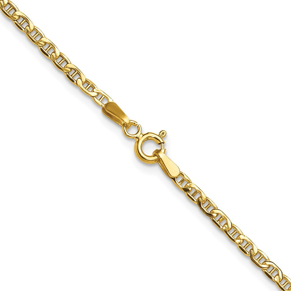 18 Inch 14K Yellow Gold 2.4mm Semi Solid Anchor Chain Necklace