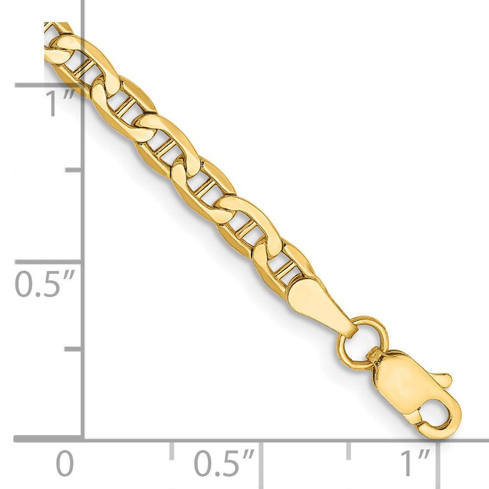 8 Inch 14K Yellow Gold 3.2mm Semi Solid Anchor Chain Bracelet