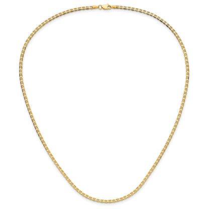 18 Inch 14K Yellow Gold 2.4mm Concave Anchor Chain Necklace