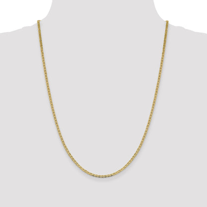 24 Inch 14K Yellow Gold 2.4mm Concave Anchor Chain Necklace